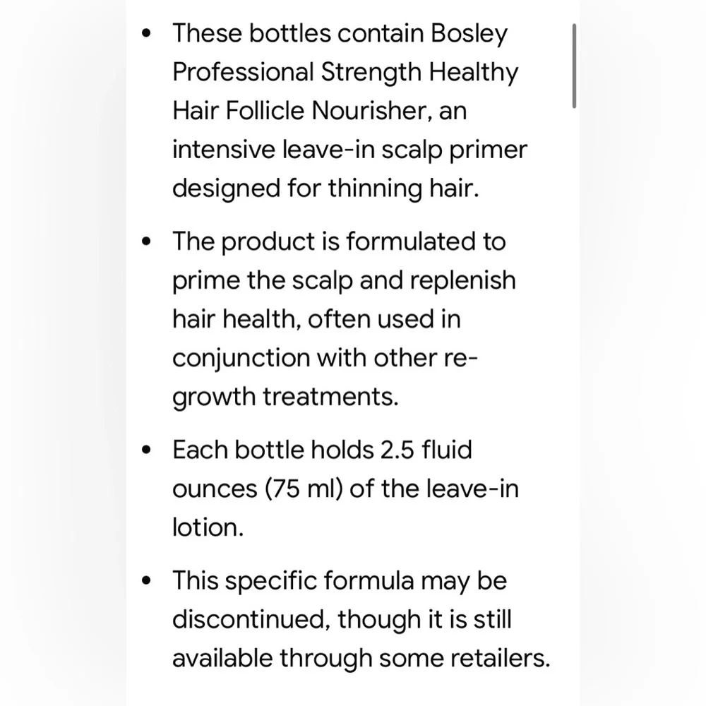 Bosley Professional Strength Healthy Hair Follicle Nourisher- set of 3 bottles